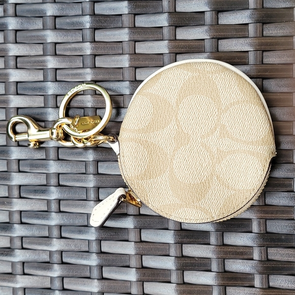 Coach Bags Coach Circular Coin Pouch Bag Charm In Signature Canvas